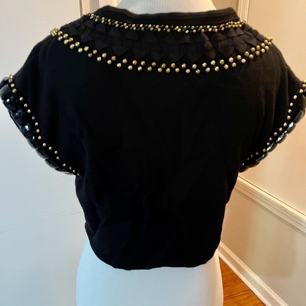 Milly Of New York Beaded Bolero Style Sweater in Black - Picture 8 of 12